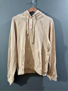 GREii Waffle-Knit Hooded Pullover - Cream